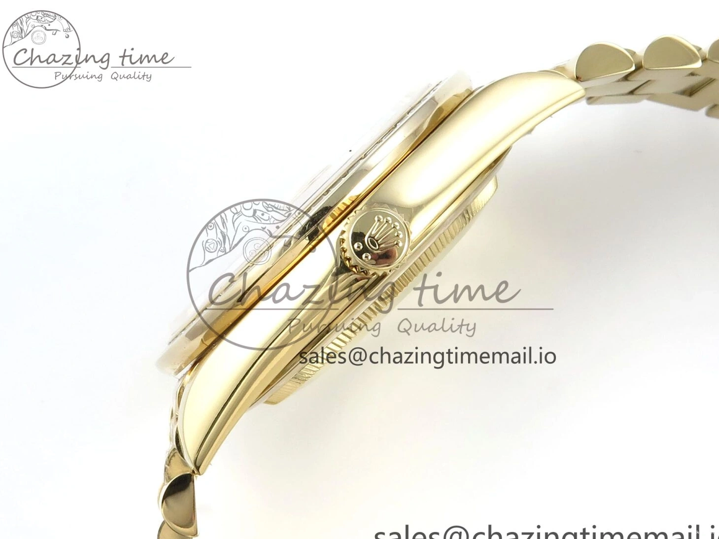 Bracelet Black 40 QF Diamonds Weight) Best YG on DayDate A2836 Dial V5 (Gain Bezel President Green Edition 1:1 0429